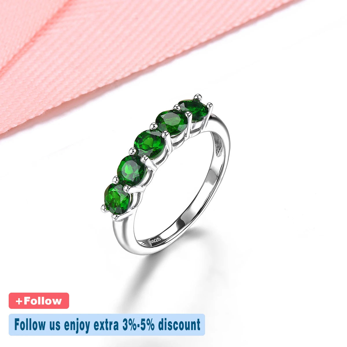 Natural Diopside Solid Silver Rings 1.4 Carats Genuine Green Gemstone Simple Classic Design Women's Ring Daily Fine Jewelrys