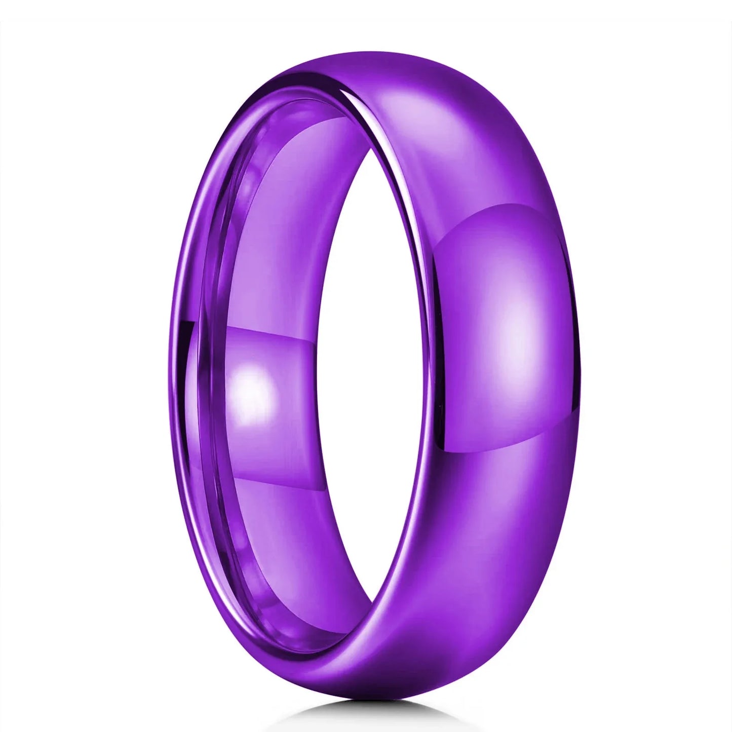 Fashion Purple Titanium Steel Rings For Men Women Simple Glossy Stainless Steel Promise Rings Wedding Engagement Jewelry Gifts