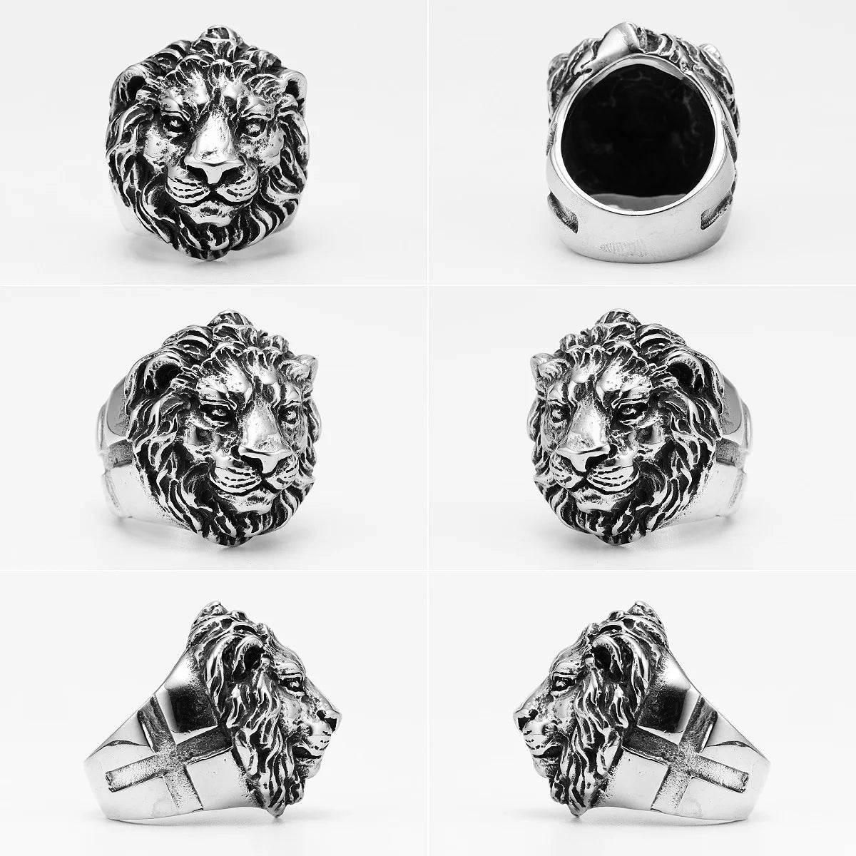 Leopard Ring Stainless Steel Men Jaguar Rings Wild Animal Punk Rock for Male Party Jewelry Halloween Accessories