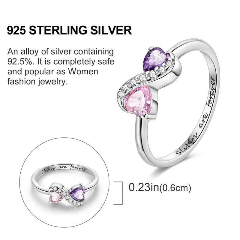 925 Sterling Silver Infinite Love Ring Original Luxury Design Zircon Finger Rings For Women High Quality Wedding Jewelry Gift