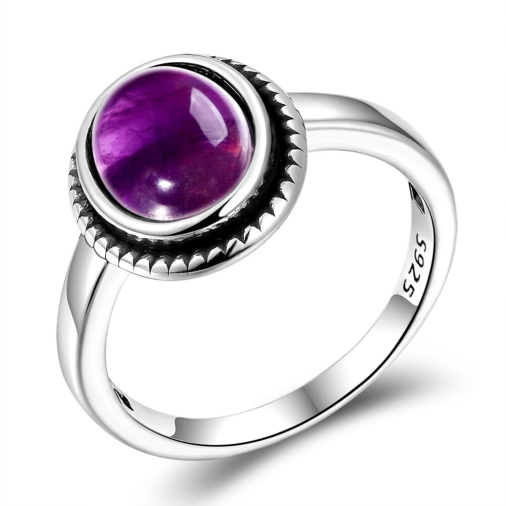 Nasiya Natural Amethyst Silver Jewelry Rings Men For Women Party Wedding Anniversary Engagement Gifts Fine Jewelry