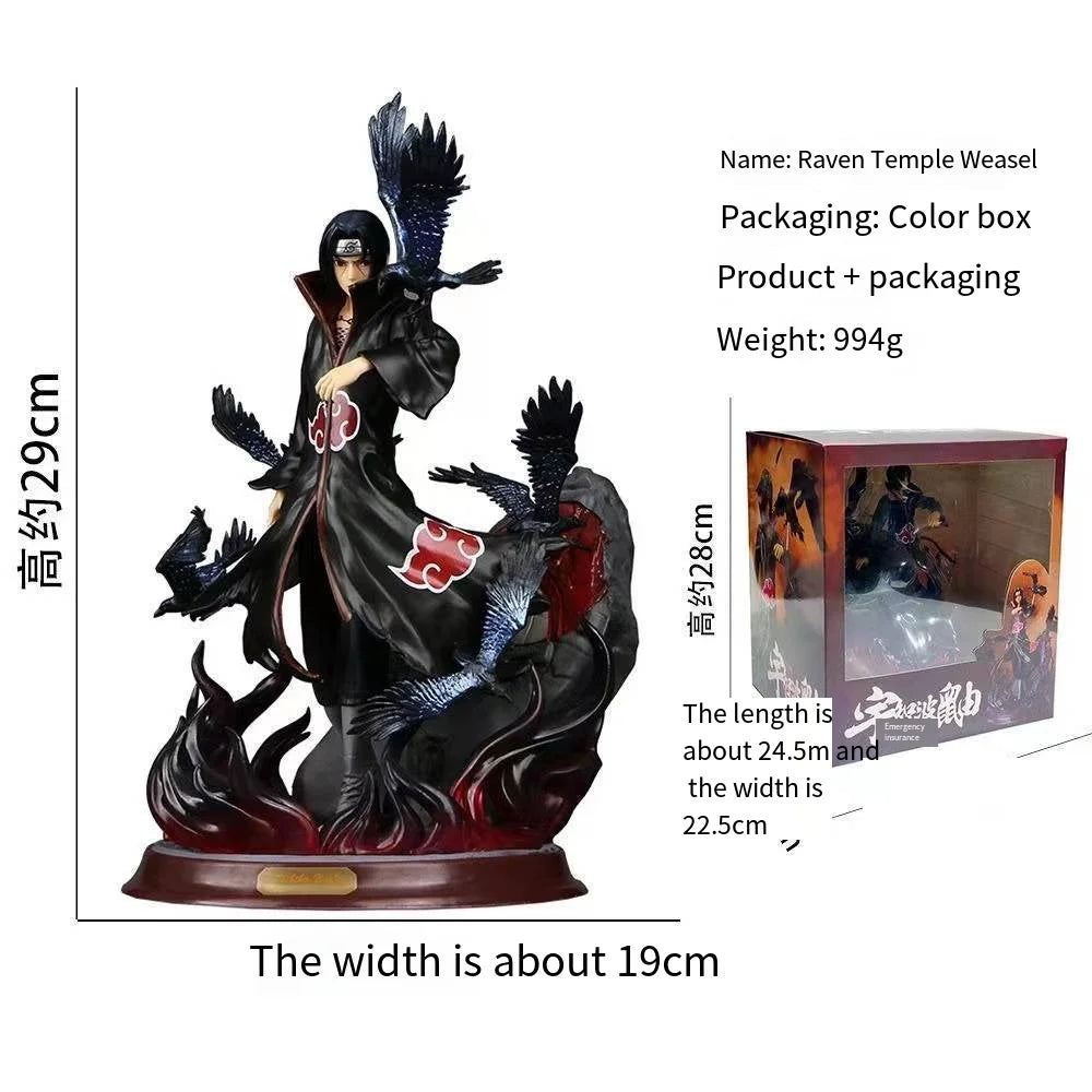 29CM Naruto Anime Action Figure Uchiha Itachi Pvc Statue Shippuden Uchiha Itachi And Crow Collection Model Toy yuzhiboyou inbox