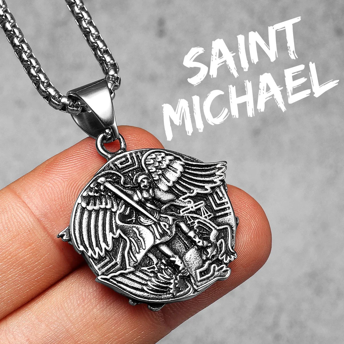 Arch Angel St.Michael Stainless Steel Men Necklaces Pendant Chain Amulet Vintage New In For Women Fashion Jewelry Gift Wholesale