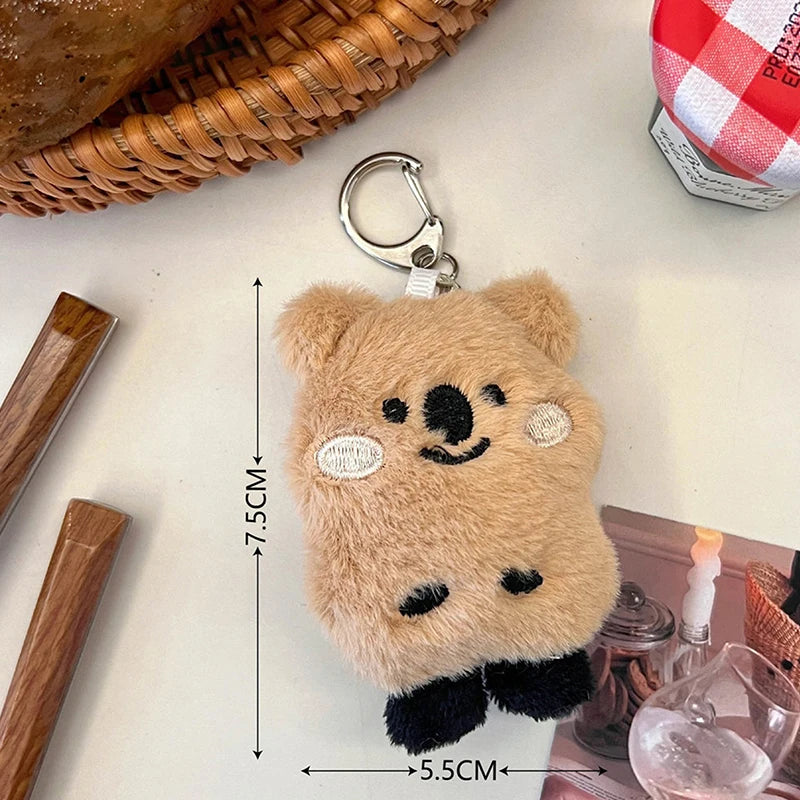 Cute Capybara Plush Toy Key Chain 12cm Stuffed Animals Keychain Bag Key Ring Pendant Car Key Accessories 7.5x5.5cm
