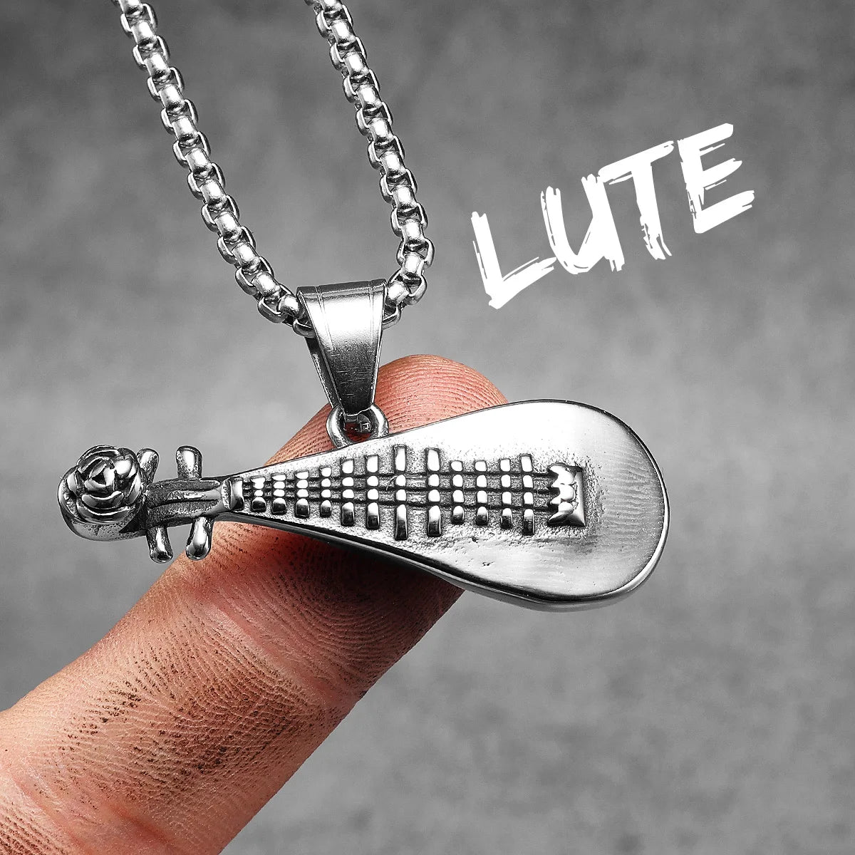 Musical Instrument Guitar Tape Stainless Steel Men Necklaces Pendant Chain Punk Rock Hiphop Women Fashion Jewelry Gift Wholesale