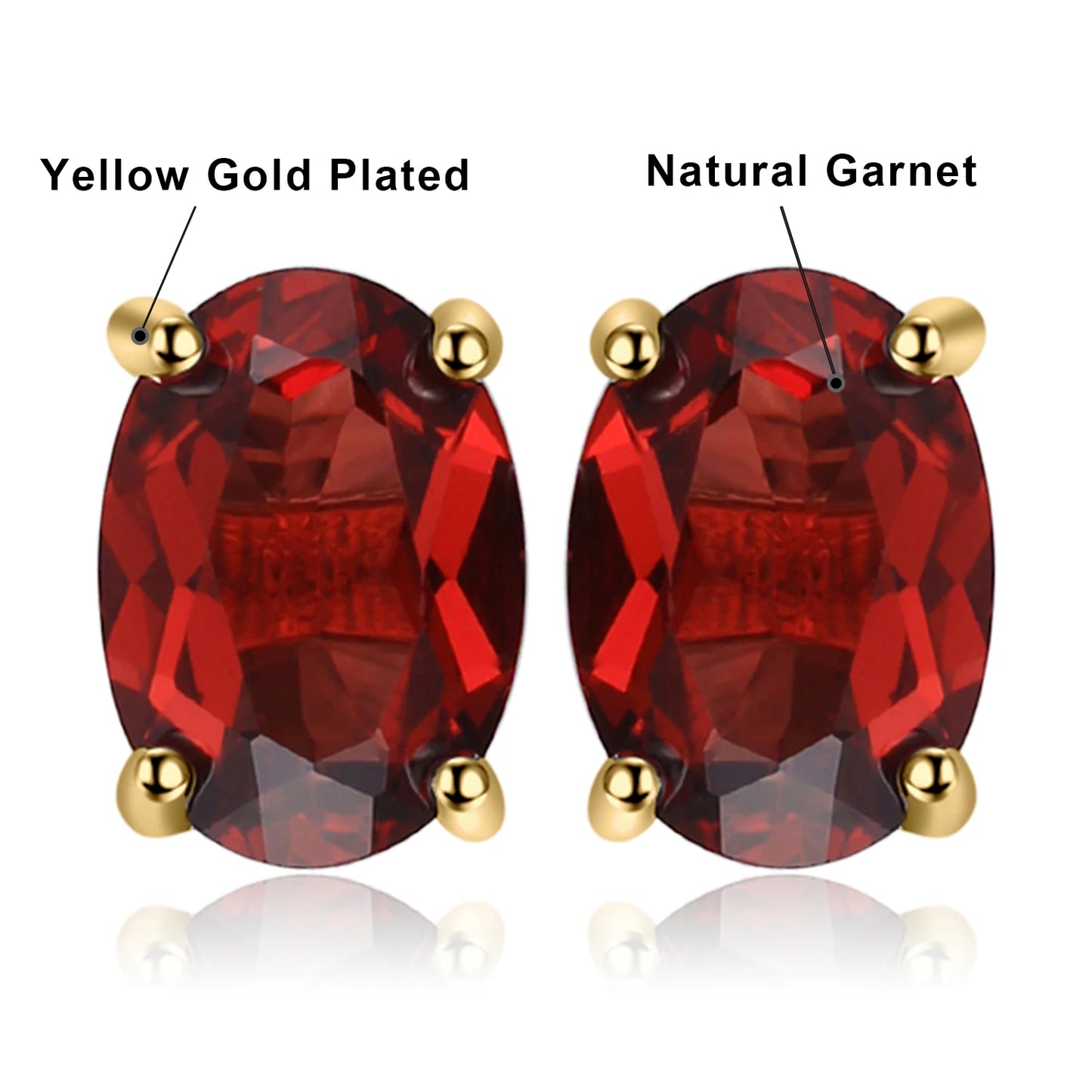 JewelryPalace Rose Gold Yellow Gold Plated Oval Natural Amethyst Citrine Garnet Topaz Peridot 925 Sterling Silver Earrings Woman