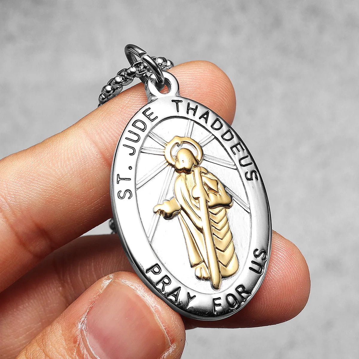St.Jude Powerful Amulets Stainless Steel Men Necklaces Pendant Chain Punk For Women Fashion Jewelry Gifts Wholesale Dropshiping