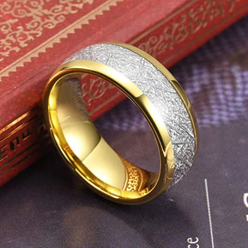 Simple 8mm Purple Stainless Steel Rings For Men Women Purple Matte Finish Beveled Polished Edge Men Rings Wedding Band Jewelry