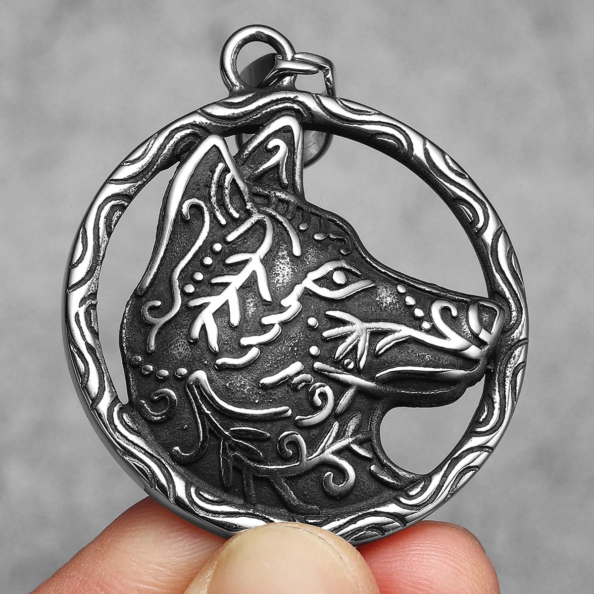 Wolf Head Carving Men Necklaces With Pendant Stainless Steel Jewelry For Male Women Punk Hip Hop Accessories Gifts Wholesale