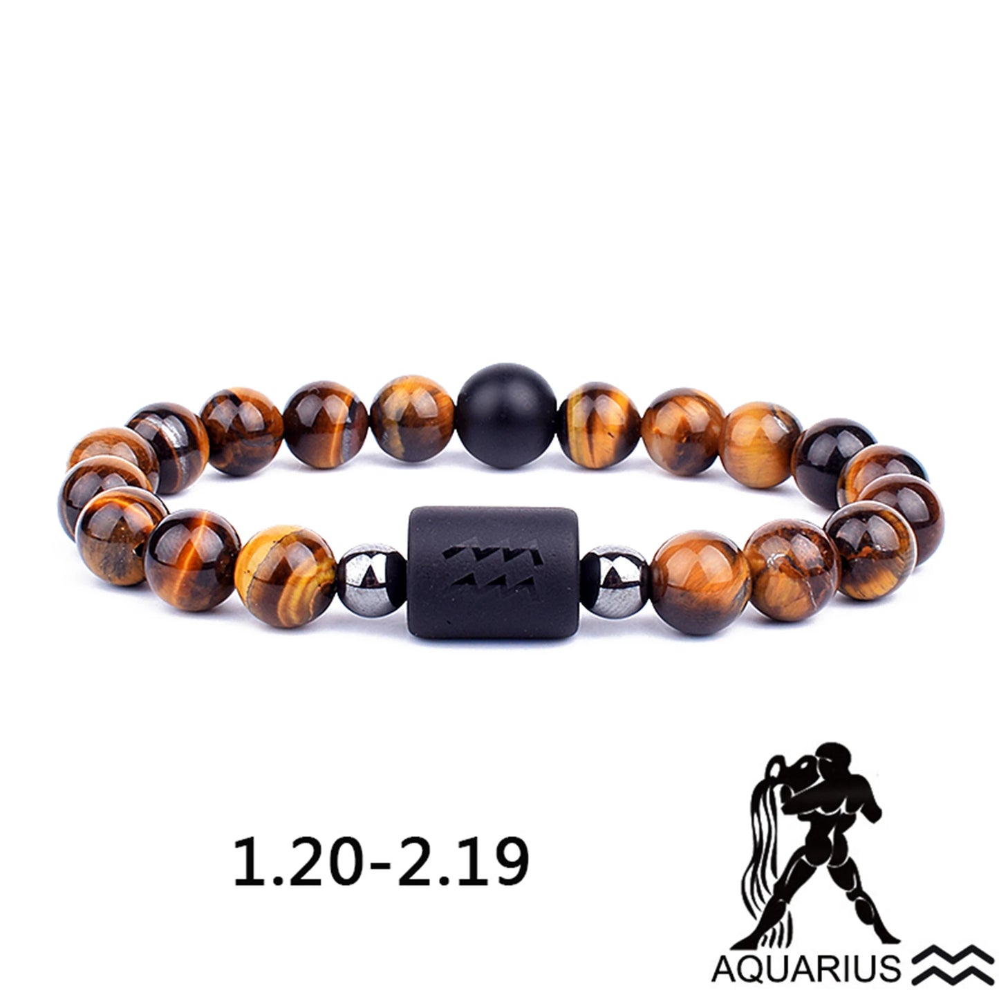 12 Zodiac Signs Constellation Charm Bracelet Men Women Fashion Tiger Eye Stone Beaded Bracelets Virgo Leo Libra Couple Jewelry