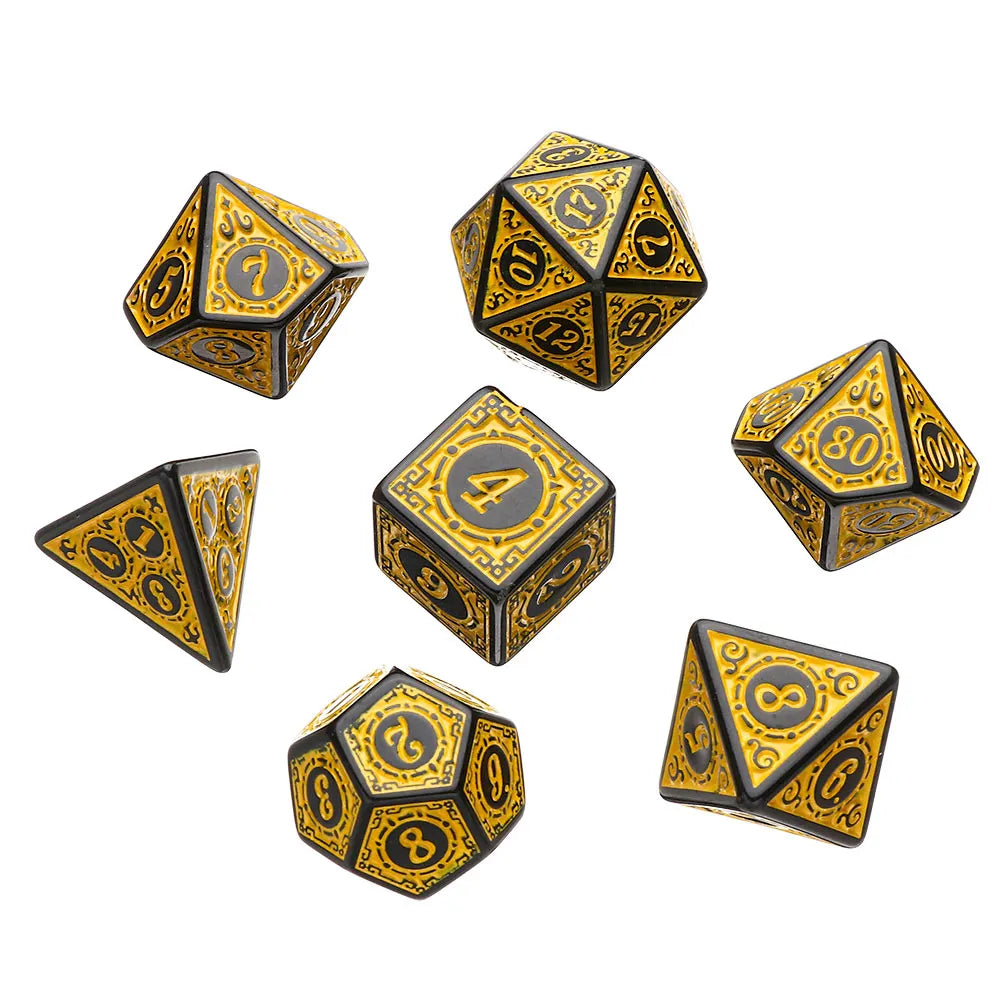 7Pcs Resin Polyhedral Dice Multi Sides Dices Set Table Games Accessories D6 D8 D10 D12 D20 For D&d DND