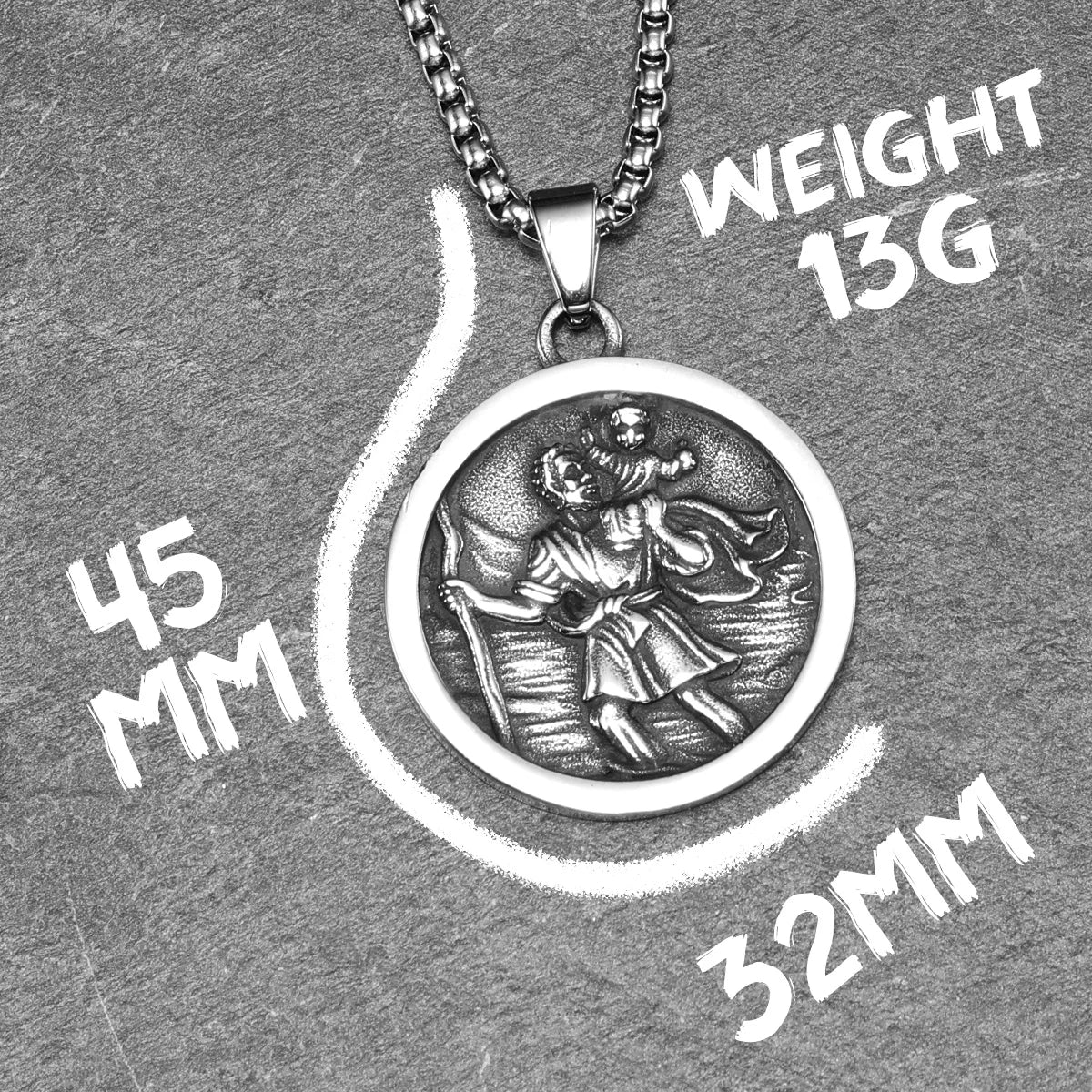 St.Christopher Rero Amulets Stainless Steel Men Necklaces Pendant Chain Punk For Women Fashion Jewelry Gifts Wholesale