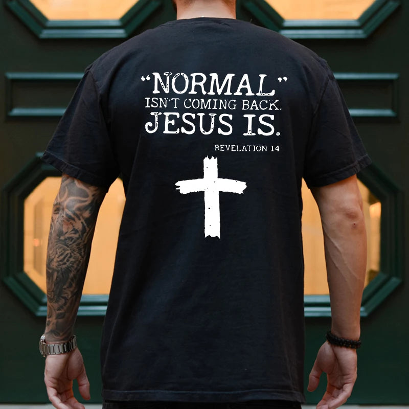 Men Tee Shirt Jesus Christ Back Printing T-Shirt Fashion Graphic Tops Gift for Christian Jesus Streetwear Oversized Y2k Clothing 240424-0-4
