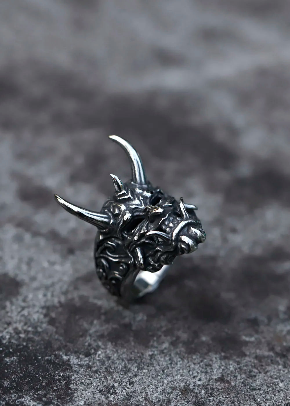 2022 NEW Men's 316L stainless-steel rings Retro Devil Skull Demon  gothic punk FASHION Jewelry Gifts