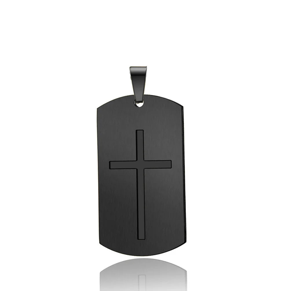 Cross Amulet Bible Tag Stainless Steel Men Necklaces Pendant Chain Punk For Women Fashion Jewelry Gifts Wholesale Dropshiping