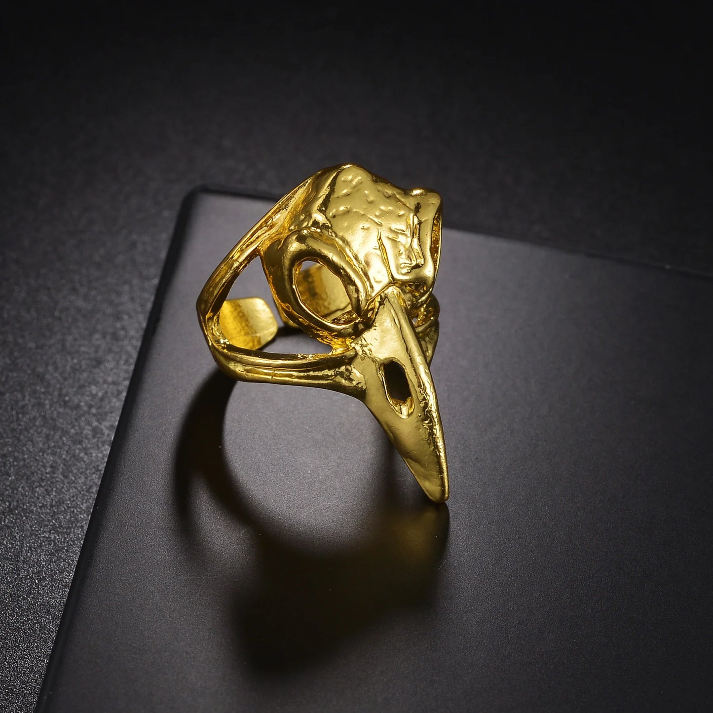 New Design Skull Crow Skull Ring Woodpecker Bird Men's Ring Punk Stylish Jewelry