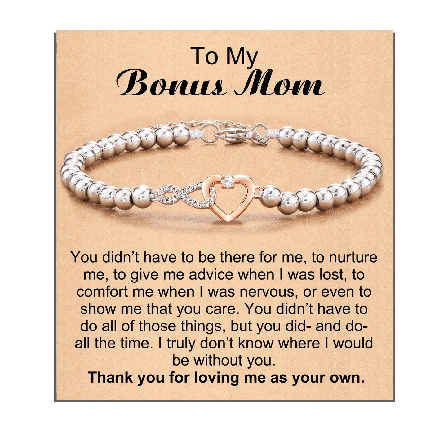 Love-filled diamond beaded bracelet, birthday jewelry gifts for wife, daughter, mother, grandmother, sister, mom, with cards
