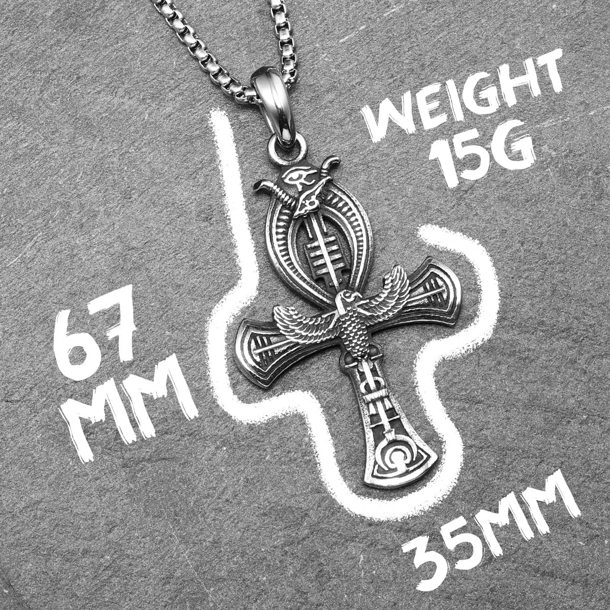 Crux Ansata Egyptian Cross Stainless Steel Men Necklaces Pendant Chain Punk For Women Fashion Jewelry Gift Wholesale Dropshiping