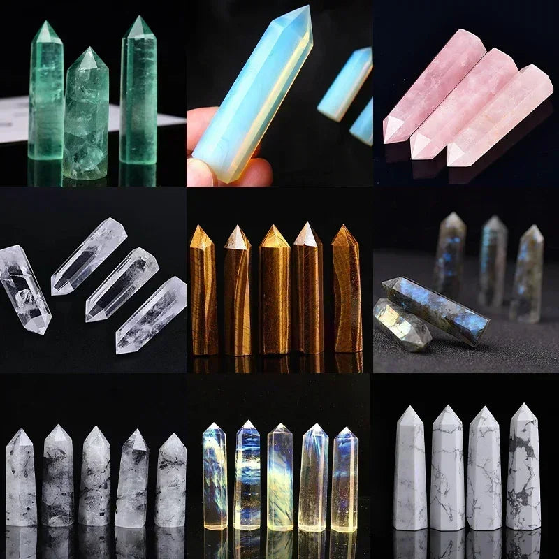 Natural Stone Single Point Wand Stone Mineral Crystal Stones Crafts Home Decoration Hexagonal Prism Christmas Gifts