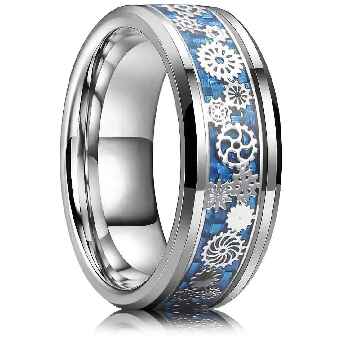 Fashion 8mm Tricolor Titanium Stainless Steel Rings for Men Women Black Brushed Men Promise Rings Wedding Party Jewelry Gifts