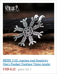 BEIER Stainless steel Thor Hammer Viking Amulet Viking Raven Ring Scandinavian Jewelry man Ring BR8-296
