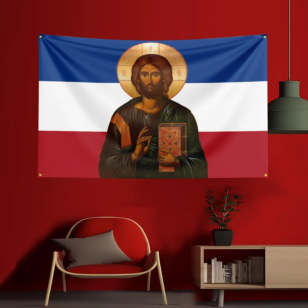 3X5 FT J-JesusS Game Flag Polyester Printed Party Flag for Garage Room Decoration