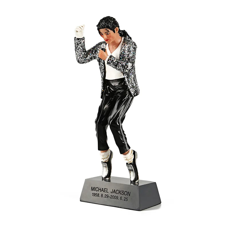 Soul Singer Dancer Michael Jackson Figurine Action Figure 20cm Simulation Portrait Tiptoe Dance Resin Ornament Model Toys Gifts