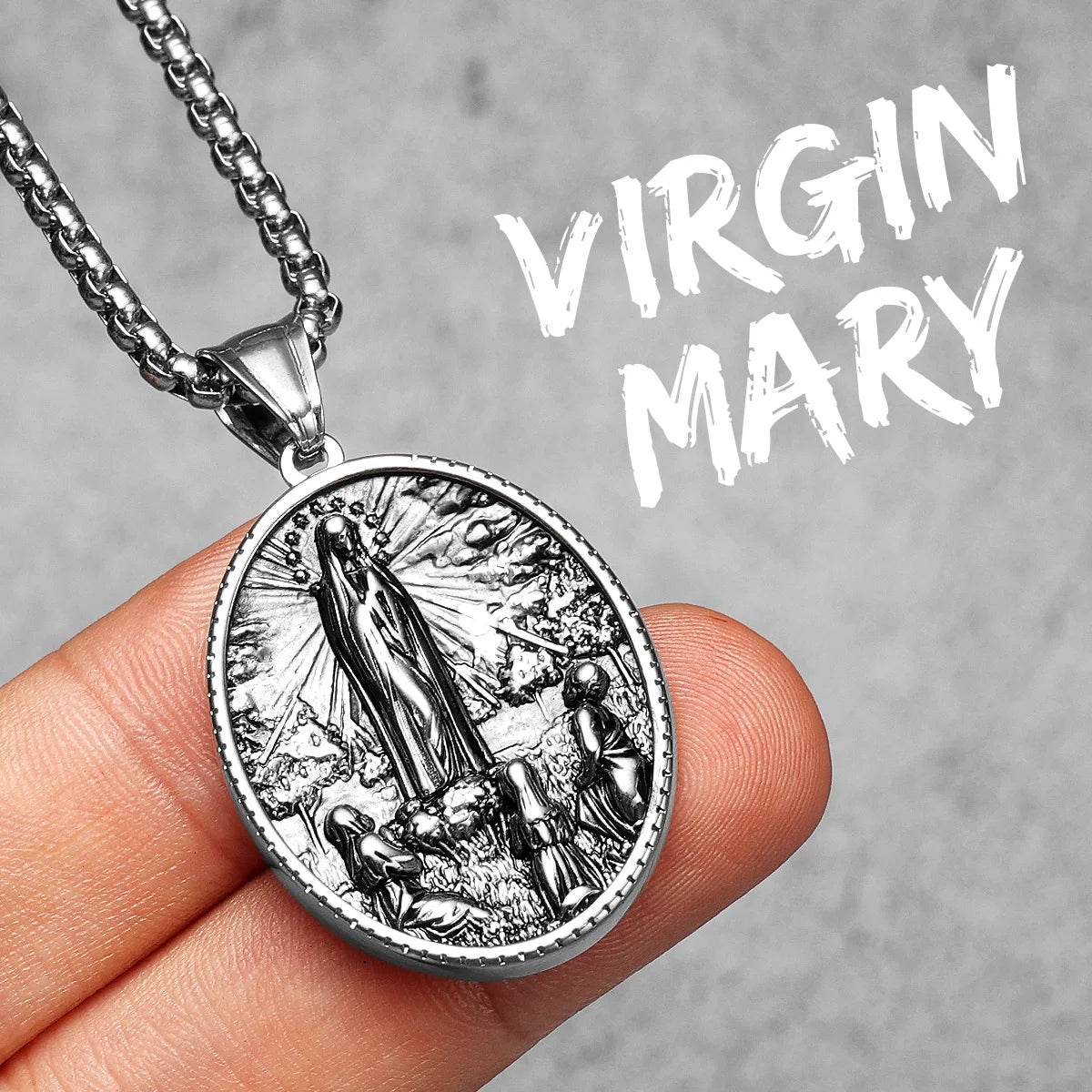 Virgin Mary Angel Cross Stainless Steel Men Necklaces Pendant Chain Amulet Cool New in For Women Fashion Jewelry Gifts Wholesale