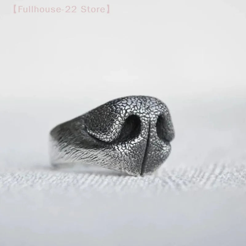 Dog Nose Animal Noses Retro Creative Ring For Men Women Open Ring Handmade Unisex Jewelry Accessories Gift For Lovers