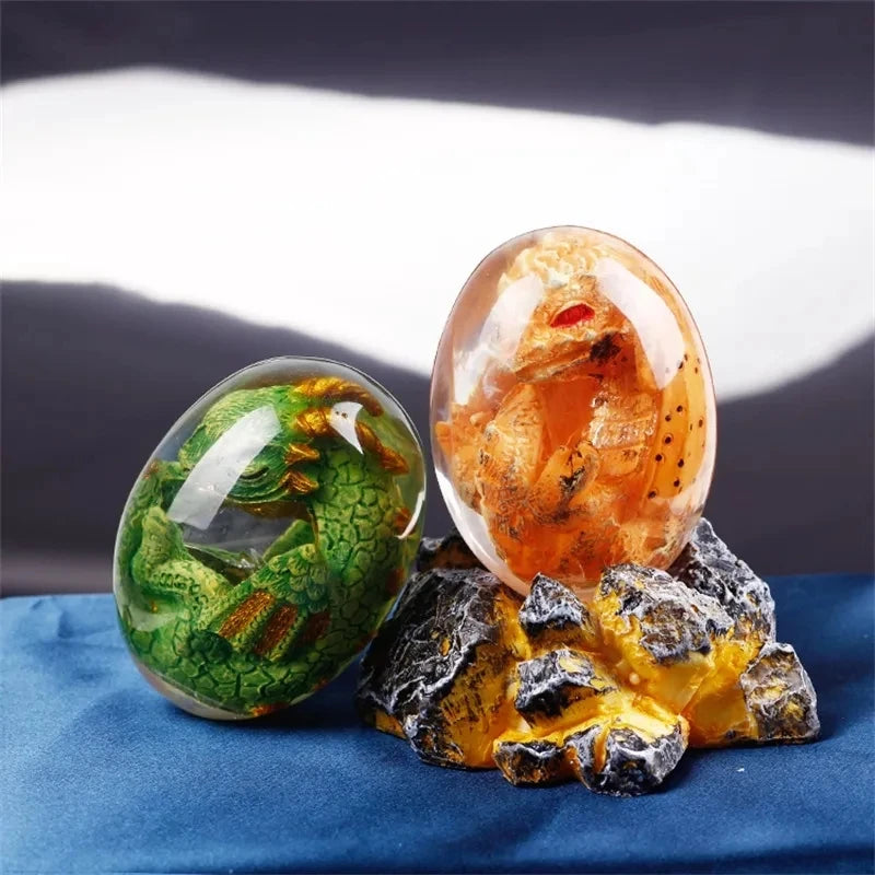 Lava Dragon Egg Resin Statue Ornamental Dinosaur Eggs Collection Kid Gift Toy Sculpture Crystal Gemstone Souvenir Home Decor2023