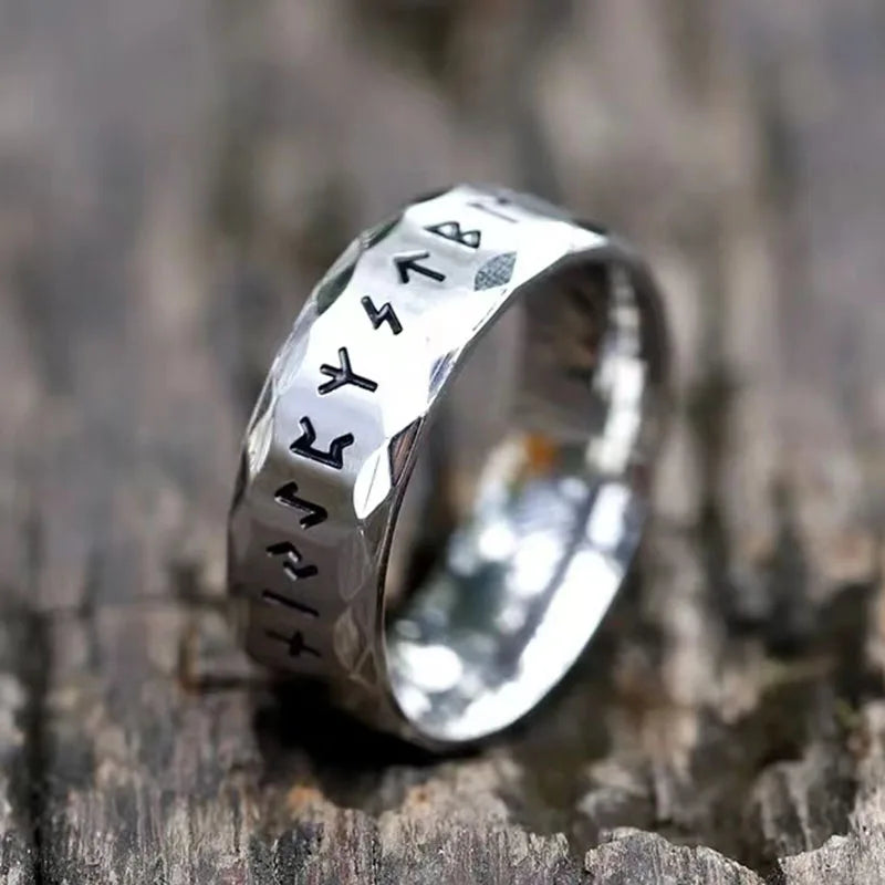 Nordic Retro Rune Ring For Men Women Simple 316L Stainless Steel Odin Letter Rings Couple Amulet Jewelry Accessoires Gifts