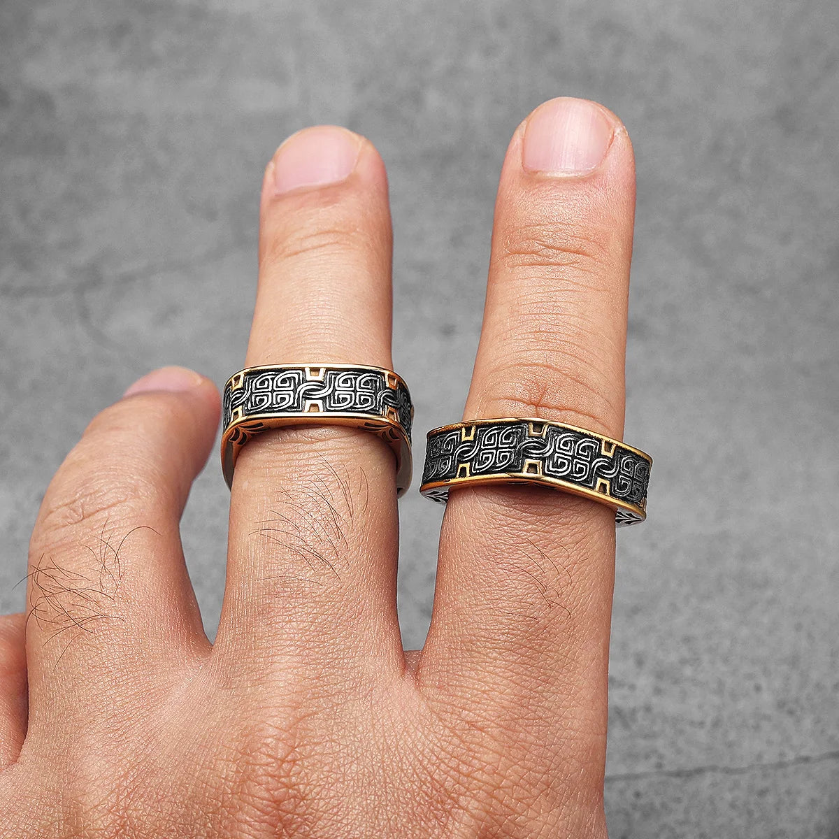 Ancient Classical Patterns Men Rings Stainless Steel Women Fashion Jewelry Punk Trendy New In Accessories Gift