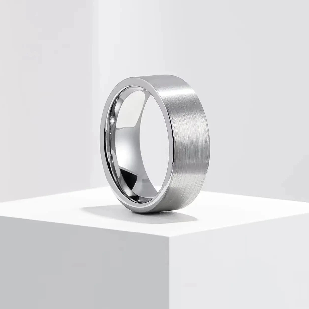 Simple 8mm Men Titanium Stainless Steel Rings Black Brushed Matte Finish Rings For Men Women Wedding Band Jewelry Drop Shipping