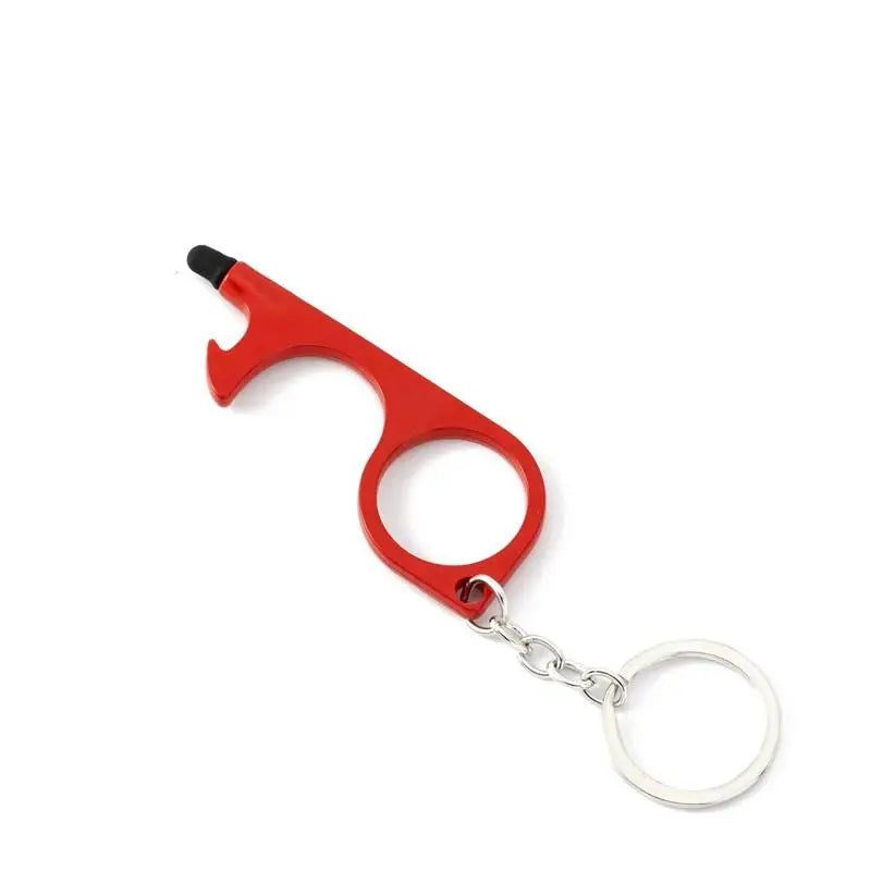 Multifunctional Hand Tool Edc metal Keychain Door Opener No Touch Hygiene Hand Antimicrobial Key 6