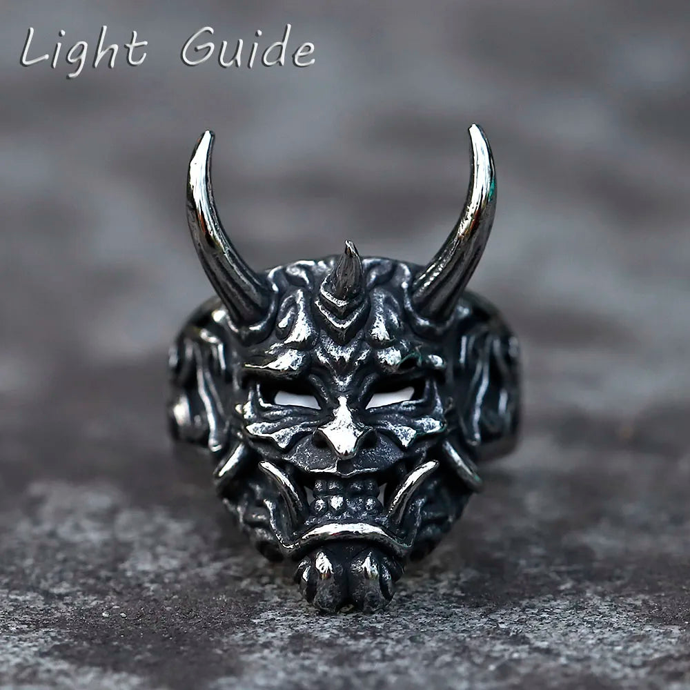 2022 NEW Men's 316L stainless-steel rings Retro Devil Skull Demon  gothic punk FASHION Jewelry Gifts