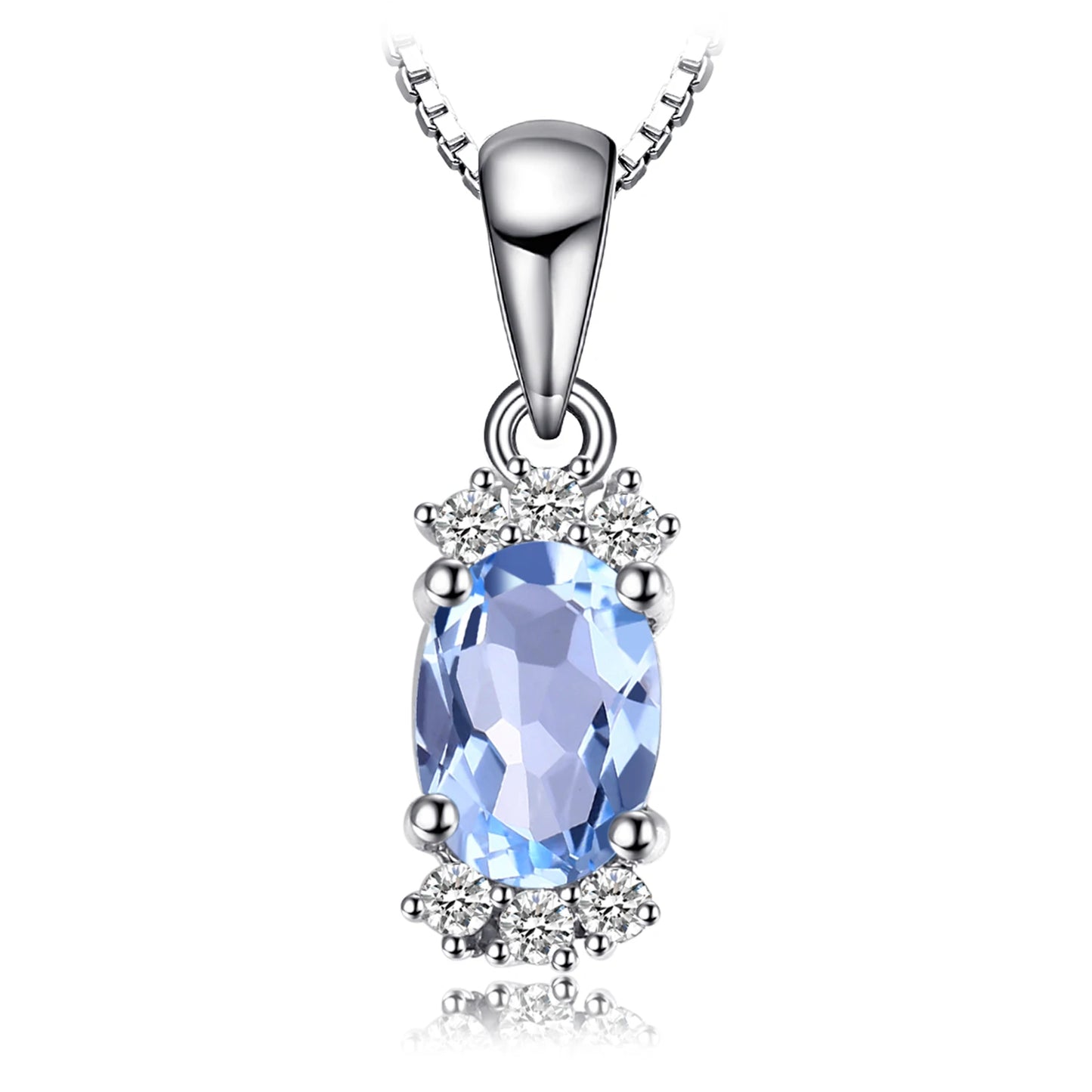 JewelryPalace Multiple Designs 925 Sterling Silver Colorful Gemstone Pendant Necklace for Women For Girl Fashion No Chain Natural Topaz