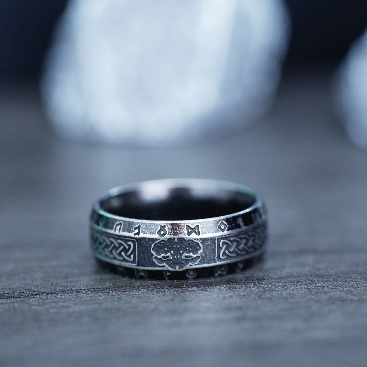 Vintage Odin Norse Viking Celtic Knot Rings For Men Women Fashion Stainless Steel Tree Of life Rings Retro Amulet Rune Jewelry