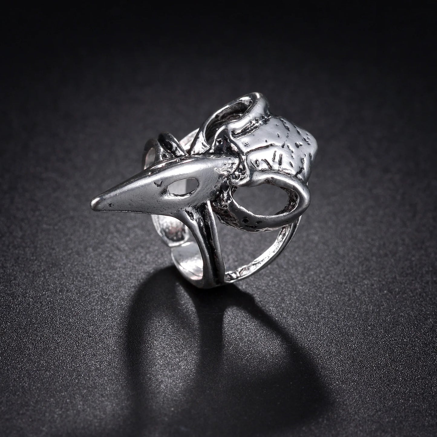 New Design Skull Crow Skull Ring Woodpecker Bird Men's Ring Punk Stylish Jewelry