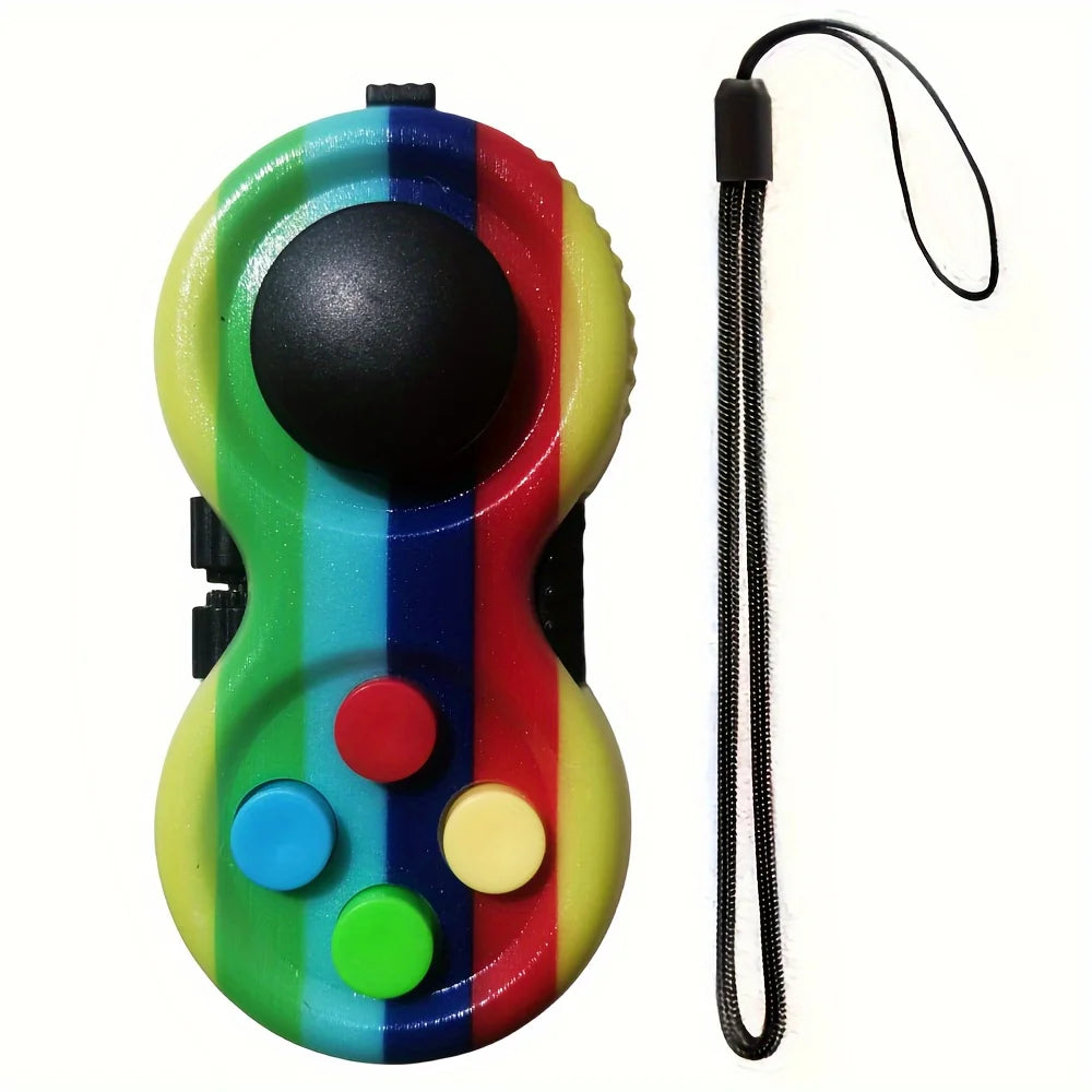 Fidget Pad with 8 Fidget Functions, Fidget Controller Rainbow