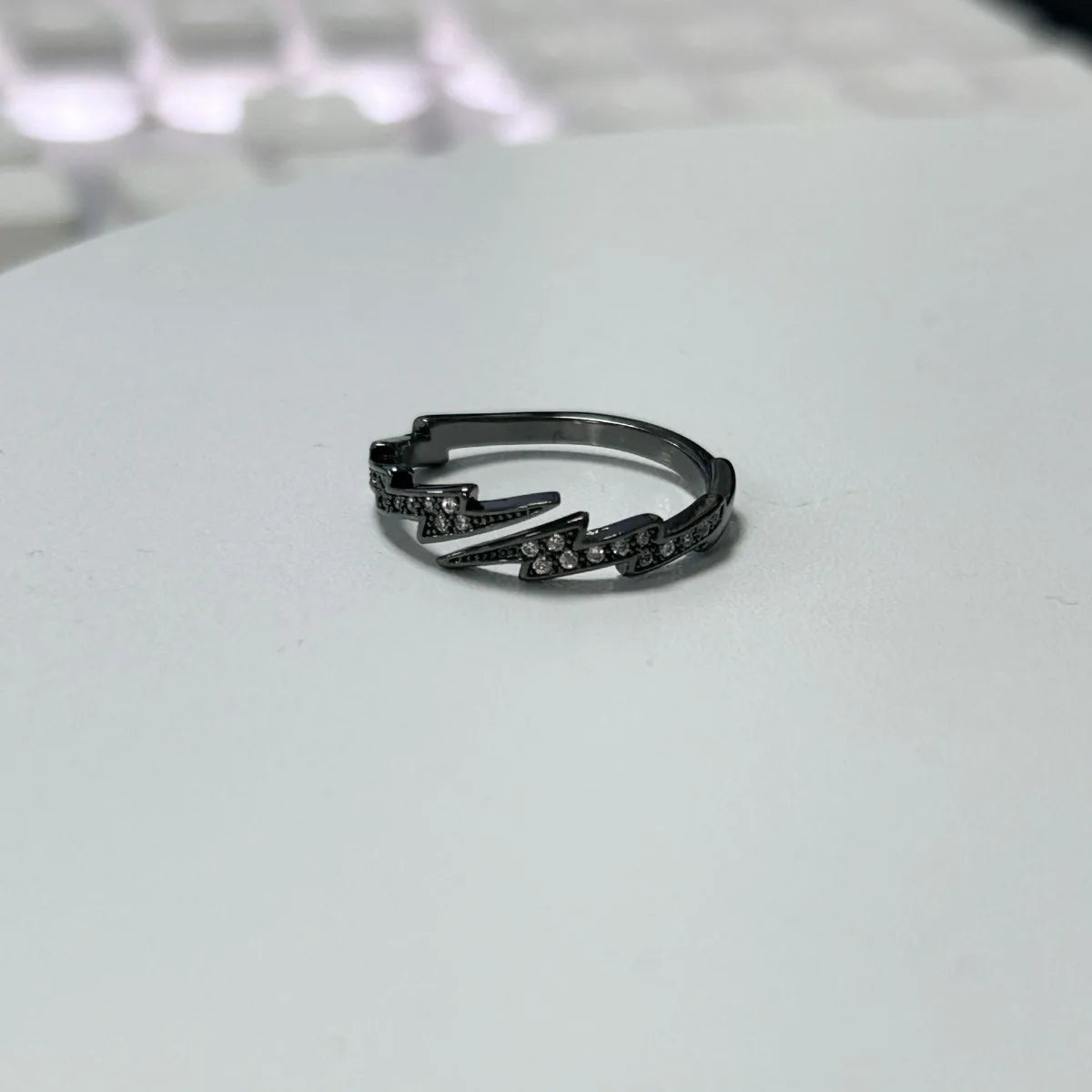 Adjustable Punk Style Lightning Zircon Ring Stainless Steel Comfort Fit Jewelry for Women And Men Daily Wear Gift Idea