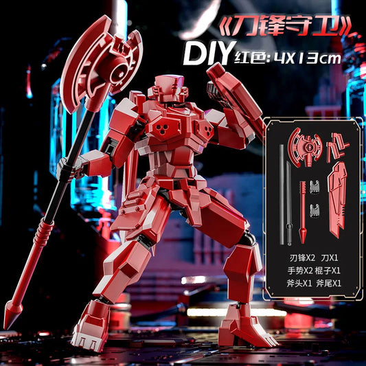 DIY Creative Ancient Roman Style Multi Joint Mobile building Justice Shield Mech Toy Assembly Model Handmade for children gifts