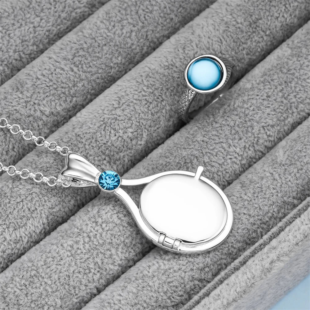 Classic Tv Drama Mako Mermaid Ring Retro Luxurious Inlay Crystal Jewelry for Island of Secrets Film Fans Accessories Present