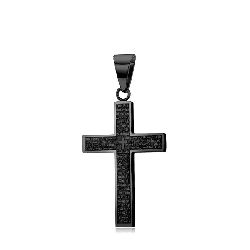 New Stylish Cross Necklace for Men Women Exquisite Stainless Steel Religious Cross Pendant Punk Biker Amulet Jewelry