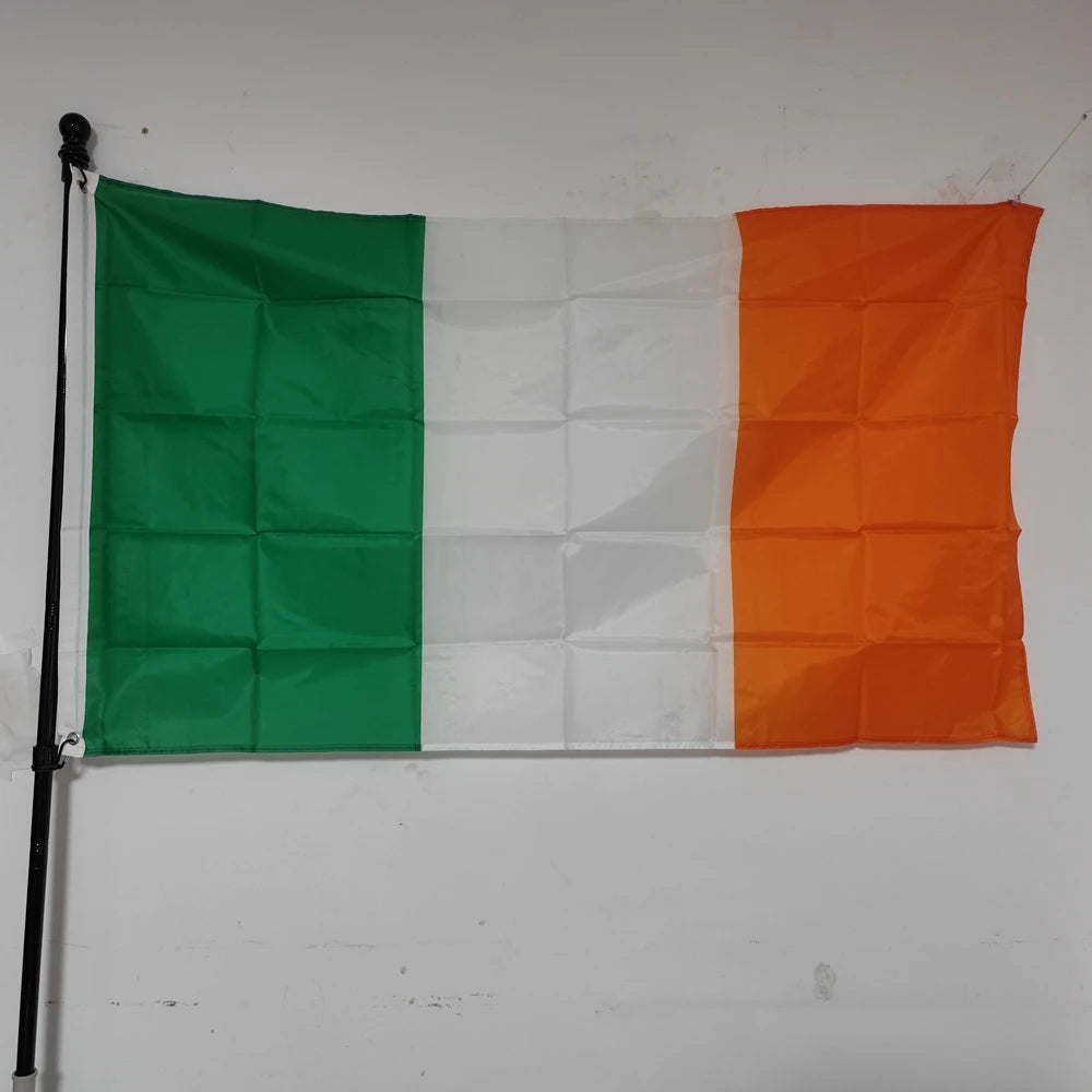 Ireland National Flag 90X150cm Polyester Green White Orange Hanging Banner IRE IRISH Country Flying