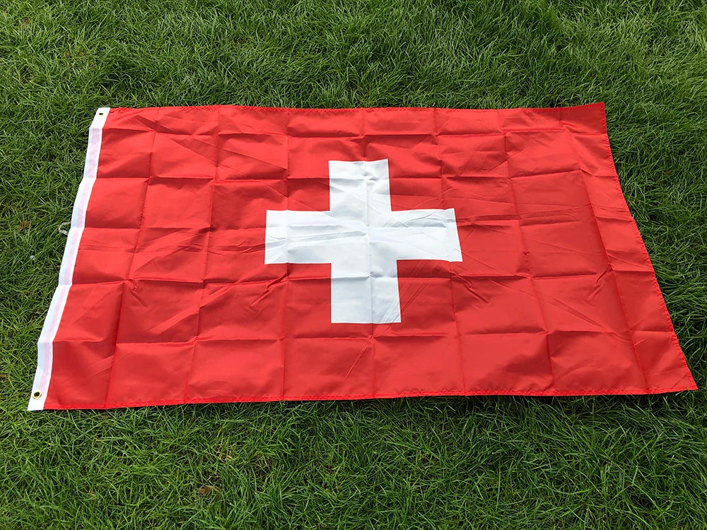 Switzerland flag 3*5 feet polyester hanging flag.90*150cm big banner Swiss flag for decoration