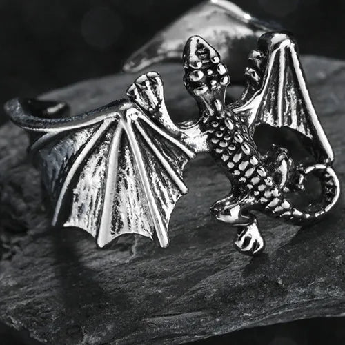 New Design Skull Crow Skull Ring Woodpecker Bird Men's Ring Punk Stylish Jewelry