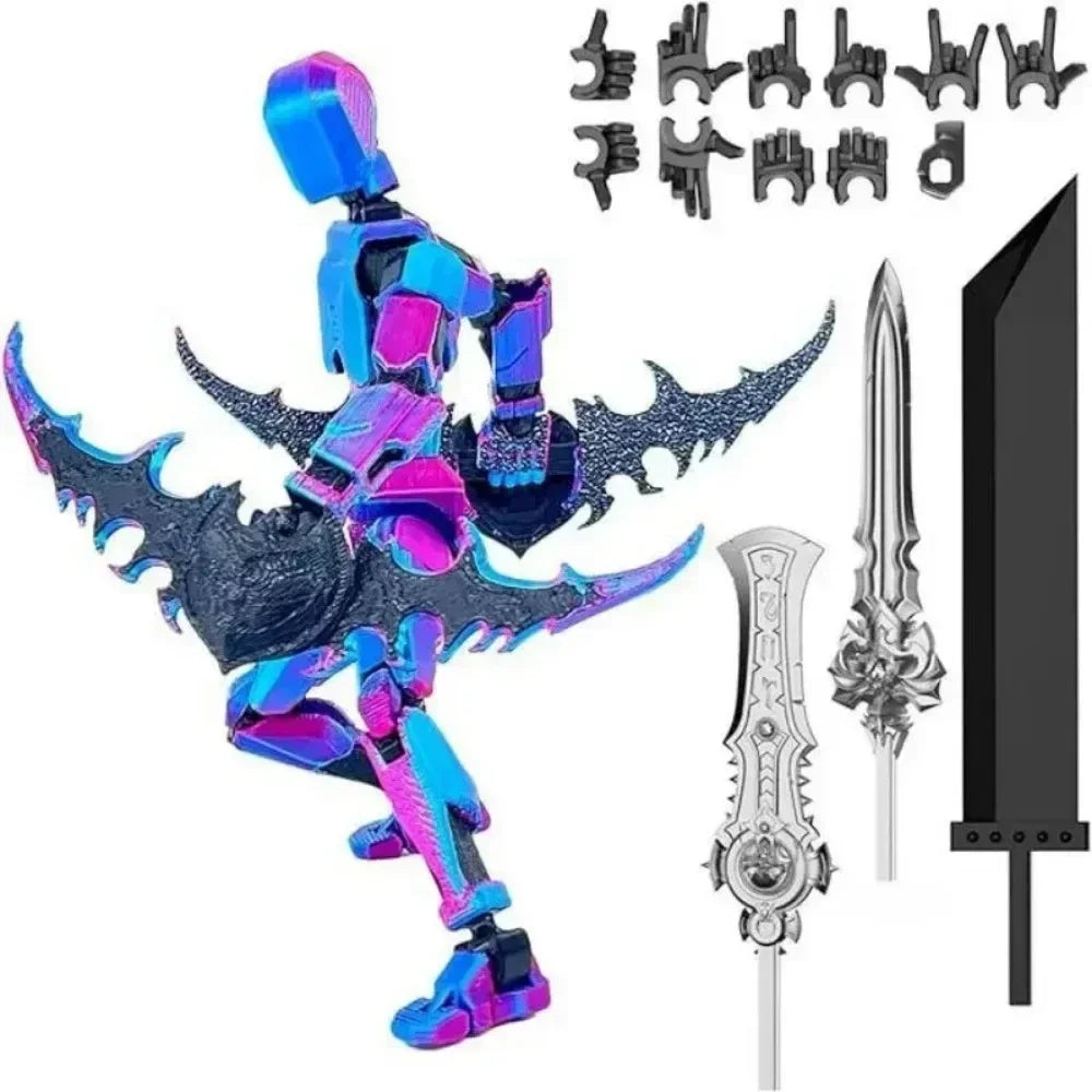 Figura de acción sin ensamblar, figura de acción de robot titán con espada gigante, muñeco de bricolaje, adorno, figuras articuladas en 3D para niños