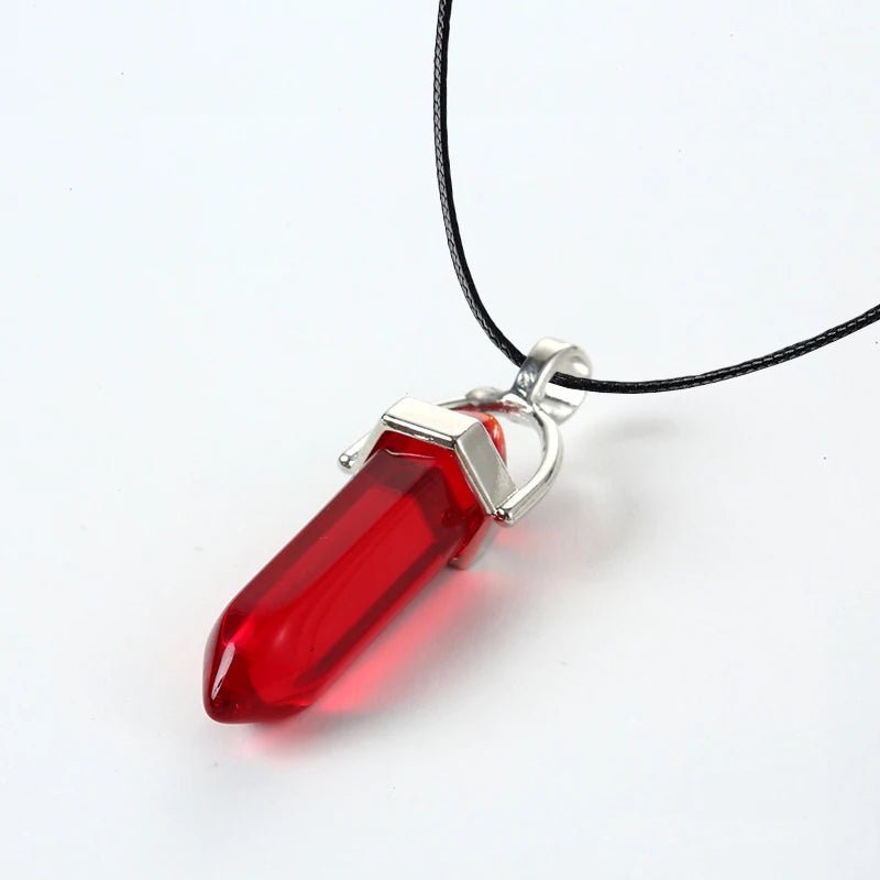 2025 Hexagonal Column Quartz Necklaces Turquoises Pink Crystal Pendent Necklace For Women Chain Natural Stone Choker Jewelry
