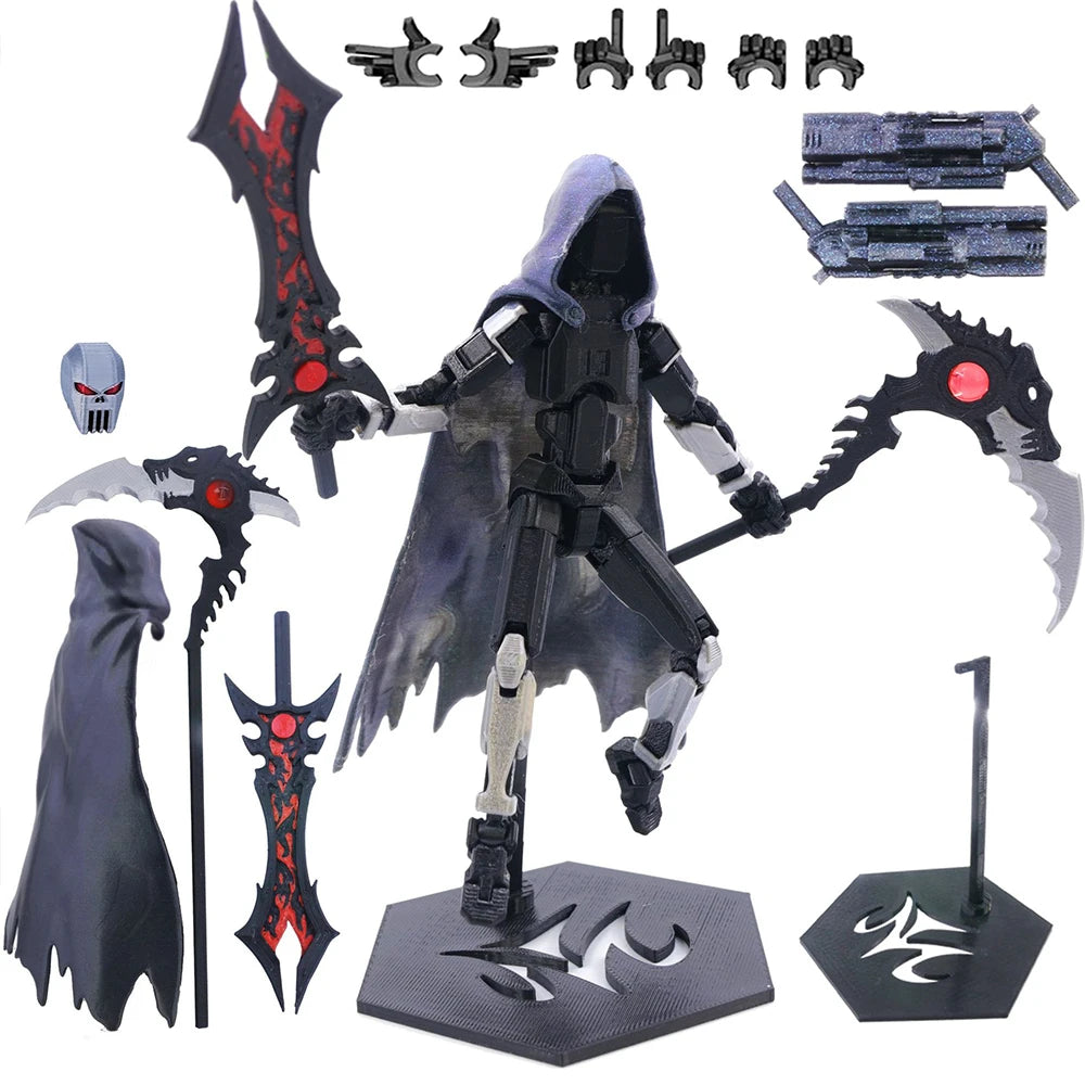 3D Printed Death/Swordsman Dummy 13 Action Figures Multi-Jointed Movable Lucky 13 Action Figure Nova 13 Action Figure for Gift