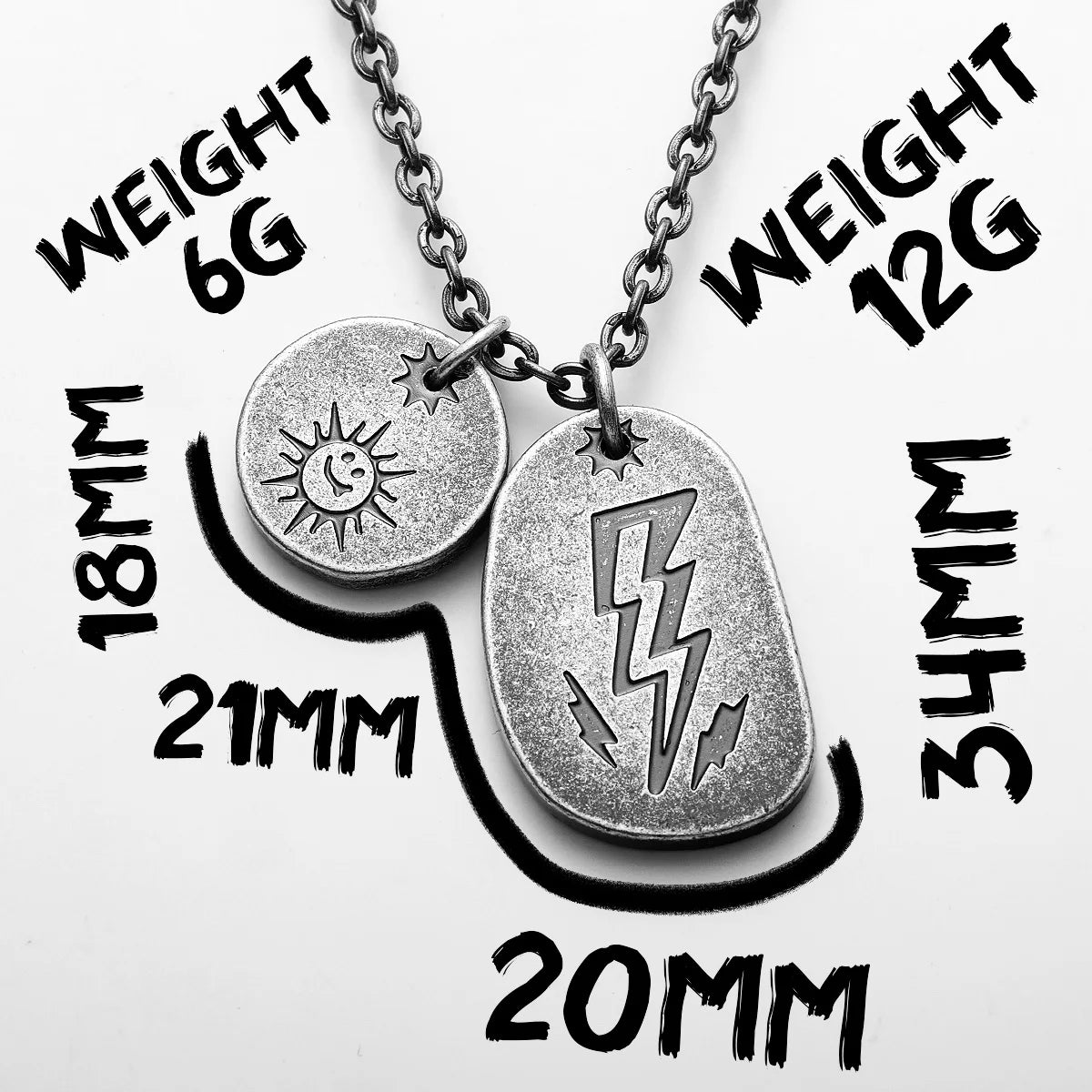 Retro Lightning Pray Tag Stainless Steel Men Necklaces Pendant Chain Punk for Women Fashion Jewelry Gifts Wholesale Dropshiping